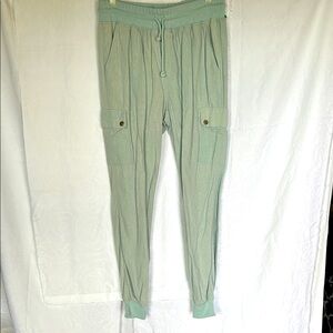 CONTEMPO mint green cotton blend feels like linen jogger pants. Size Large